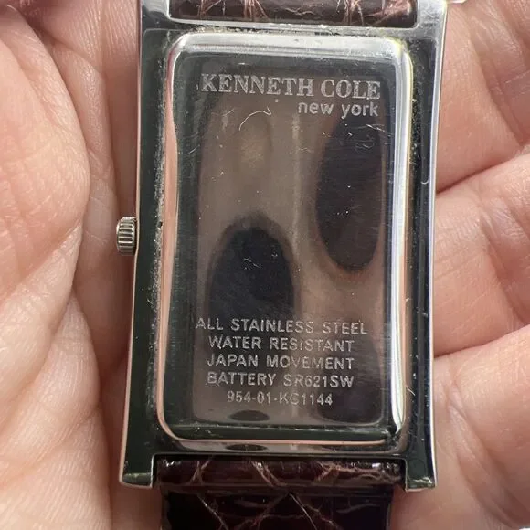 Kenneth Cole Watch New York Croc Leather - Brown 9 Inch Dark Brown Exceptional!